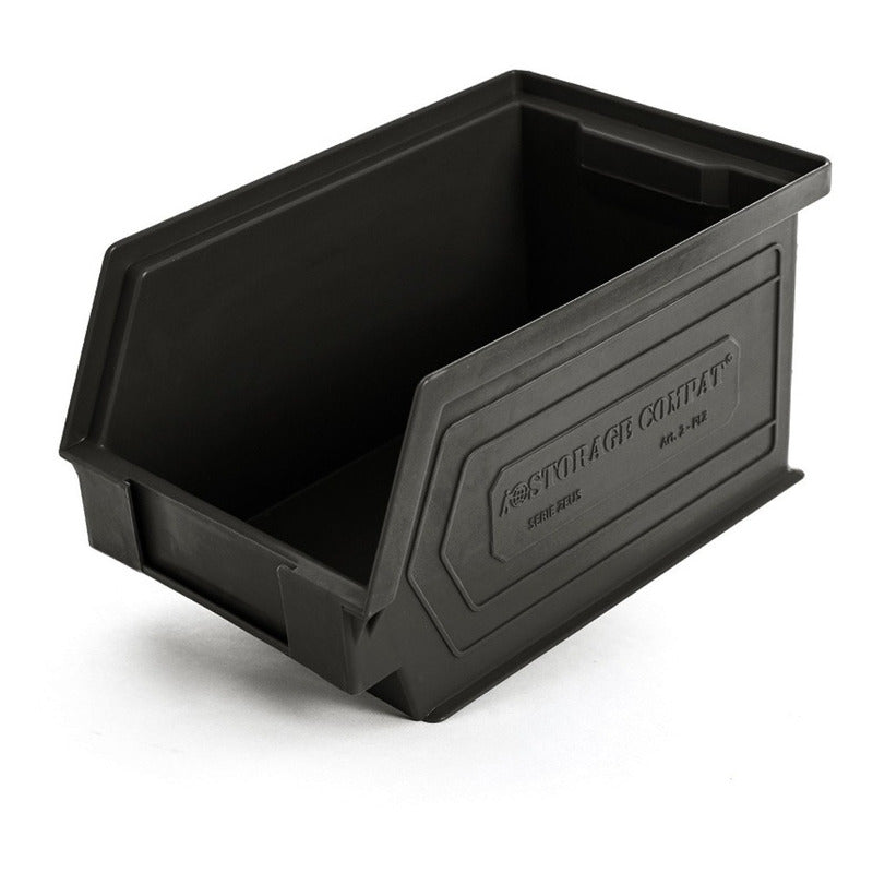 Caja Apilable Plastica 230x140x130mm Negra 2plz