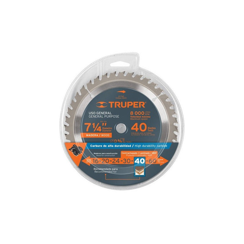 Sierra Circular Para Madera 7.1/4 X24 Dientes Truper St-724