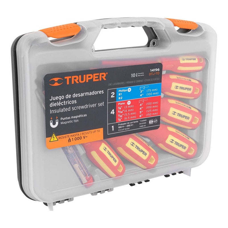 Juego De Destornilladores Aislado 7 Piezas Truper Dtj-7d