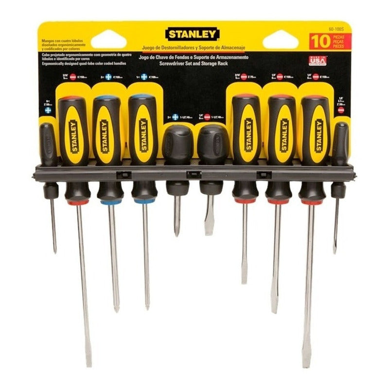 Kit Destornilladores De 10 Piezas Stanley 60100