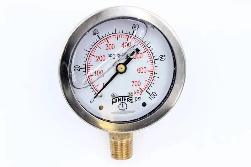 Manometro Con Glicerina 1/4 Npt 0/100 Psi/bar Winters Pfq804