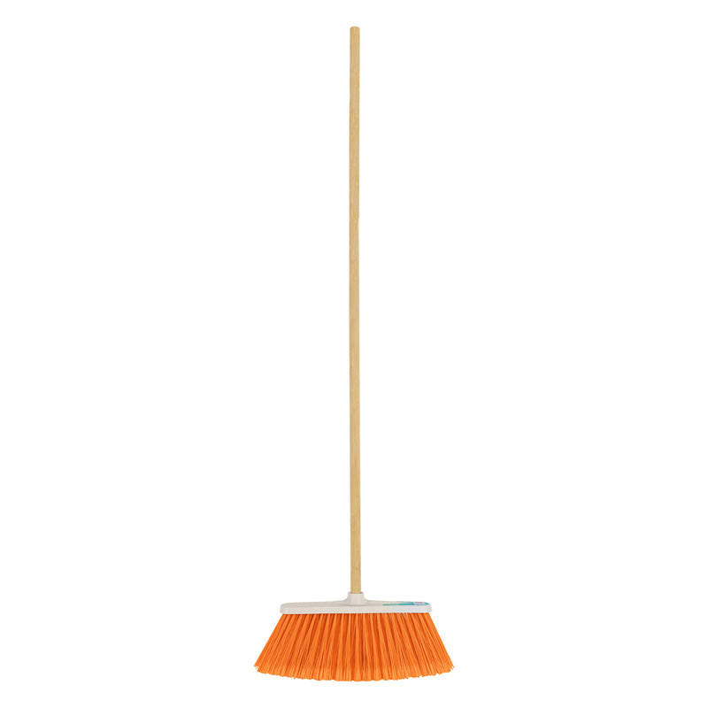 Escoba Tipo Cepillo Cerdas Pvc Mango Madera Klintek Es-220c