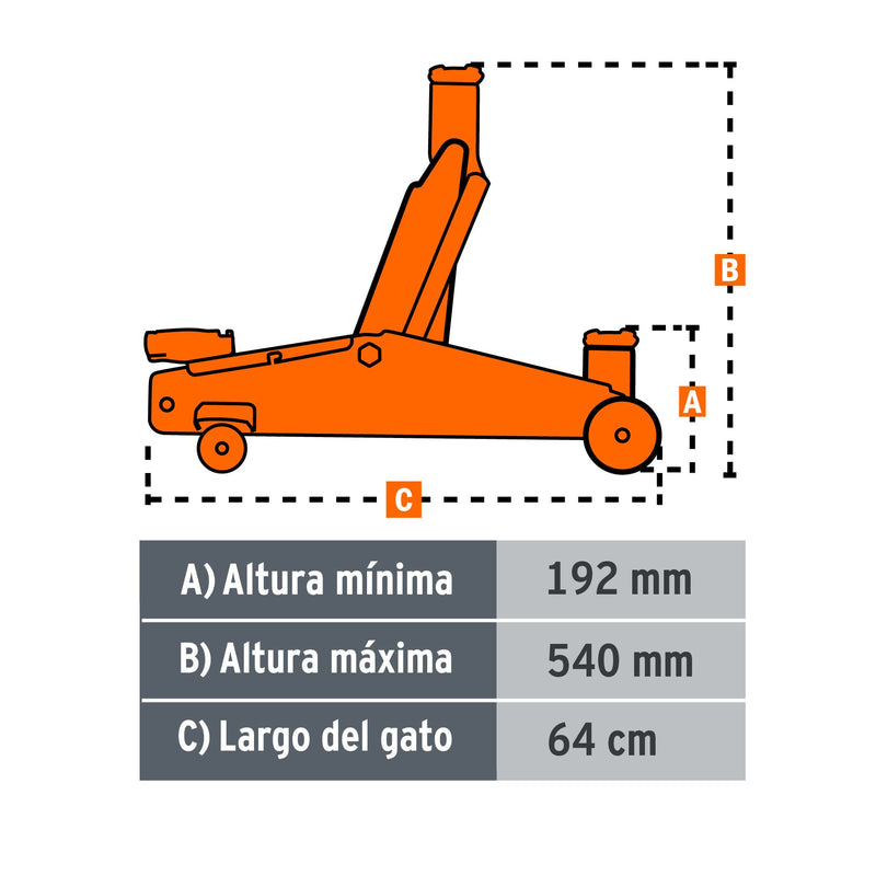 Gata Hidráulica Tipo Caiman 3 Ton Con Maleta Truper GAPA-300