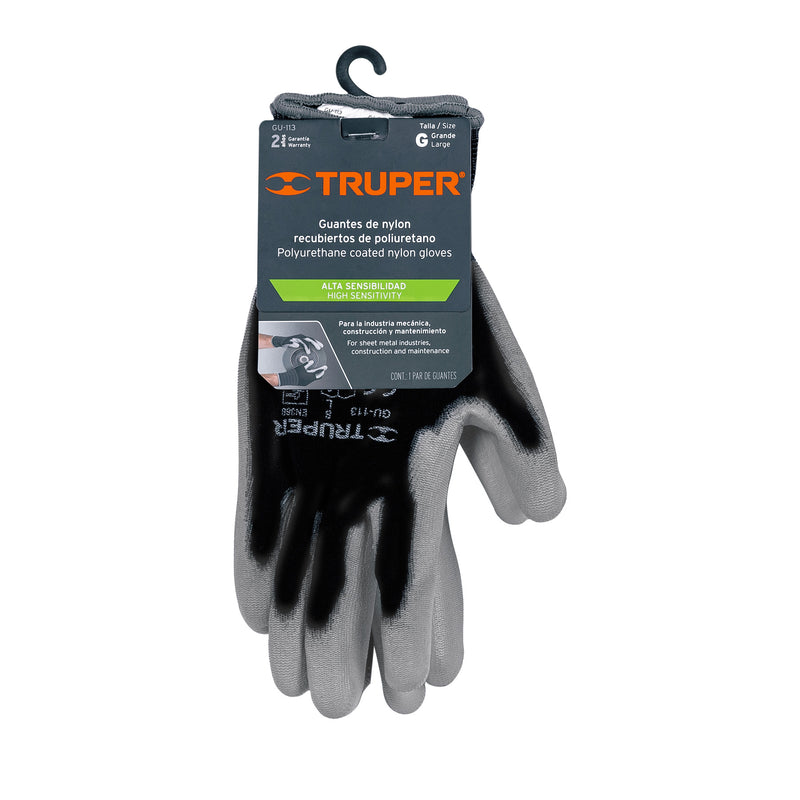 Guante Nylon Poliuretano para Mecánicos Talla Grande Truper GU-113