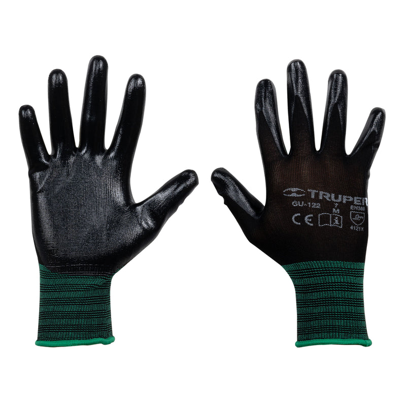 Guante Mecánico Nylon Palma Nitrilo Talla Mediano Truper Gu-122