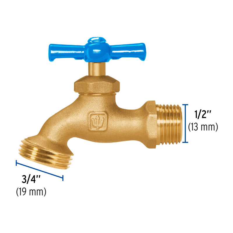 Llave De Paso Para Manguera Jardín Bronce 1/2 Foset Llj-140