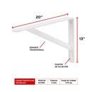 Escuadra Estante Reforzada Blanca 13"x 20" Truper Mer-20b