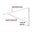 Escuadra Estante Reforzada Blanca 13"x 20" Truper Mer-20b