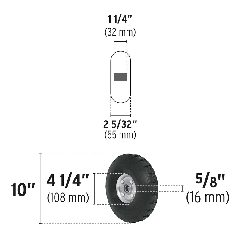 Rueda Completa Imponchable 10" para Carro Tipo Yegua Truper RD-102