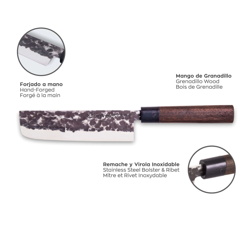 Cuchillo Usuba De 18 Cm Osaka 3 Claveles 1013