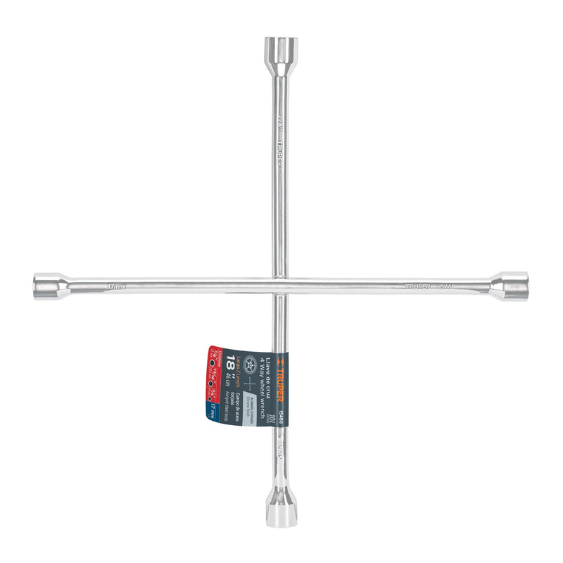 Llave Cruz Universal De 17-19-21-22mm Truper Llcr-18