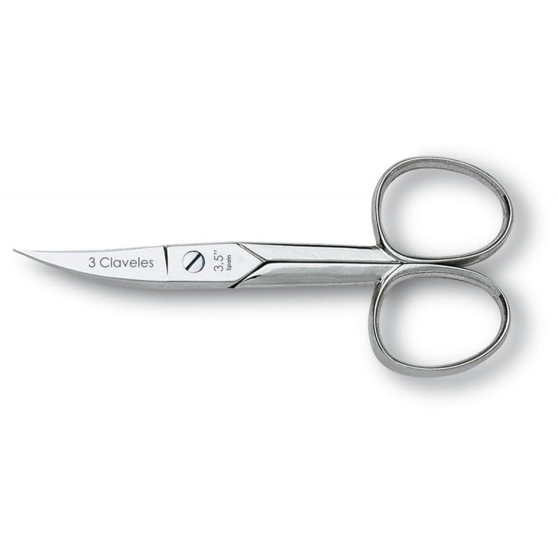 Tijera Corta Uñas Curva 3.5" para Manicure 3 Claveles 2013