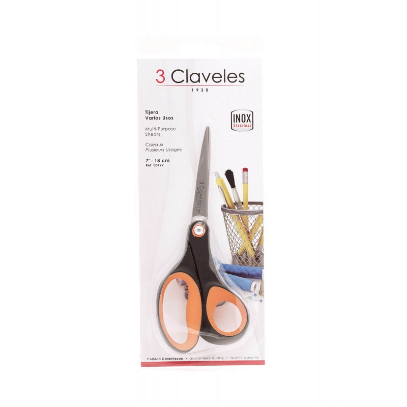 Tijera Multi-usos 18 cm Uso Domestico 3 Claveles 127